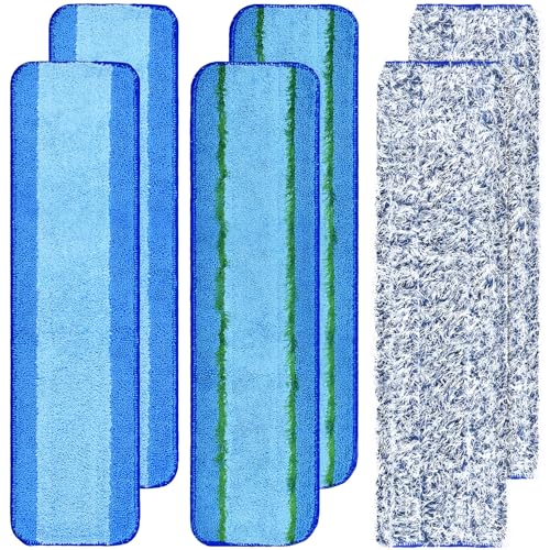 Image of 6 Pack Microfiber Cleaning Replacement Pad for Bona Mop,Washable Reusable Microfiber Cleaning Mop Pad for Hardwood Floor,Wet Dry Use,2 Deep Cleaning Pad+2 Microfiber Cleaning Pad+2 Dusting Mop Pad