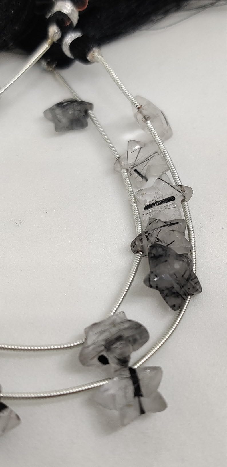 Naturalne rutylowane gwiazdki fasetowane koraliki 11 mm 18 cm długi sznurek tworzenie biżuterii koraliki z kamieni szlachetnych do naszyjnika bransoletki