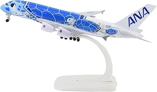TANG DYNASTY 1:400 Standard Edition A380 ANA Sea Turtle Metal Airplane Model Plane Toy Plane Model (Blue)