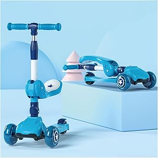 Scooters for Kids Scooters for Adults Toddler Scooter For Kids, 3 Wheel Kick Scooter,Lean To Steer Foldable Scooter Adjustable Height Extra-Wide Deck PU Flashing Wheels Lightweight For Girls Boys Ages