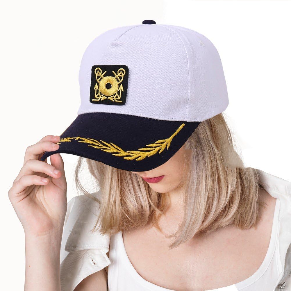 Unisex Captain Captain Captain Baseball Czapka z daszkiem z motywem morskim, czapka na podróż i wakacje na plaży.