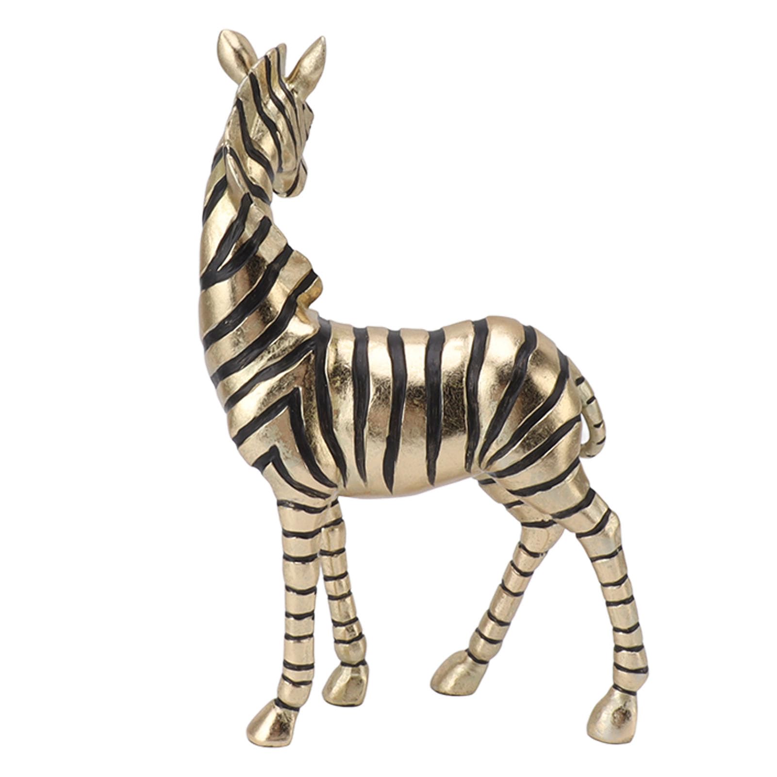 Decorazione con statua di zebra per scrivania, materiale in resina premium, scultura di animali dorati, base antiscivolo, regalo per uso scolastico in casa e in ufficio