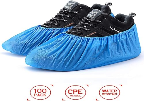 Miniatura 2 de Paquete de 100 fundas para zapatos, fundas desechables para zapatos y botas, impermeables, antideslizantes, duraderas para botas y zapatos