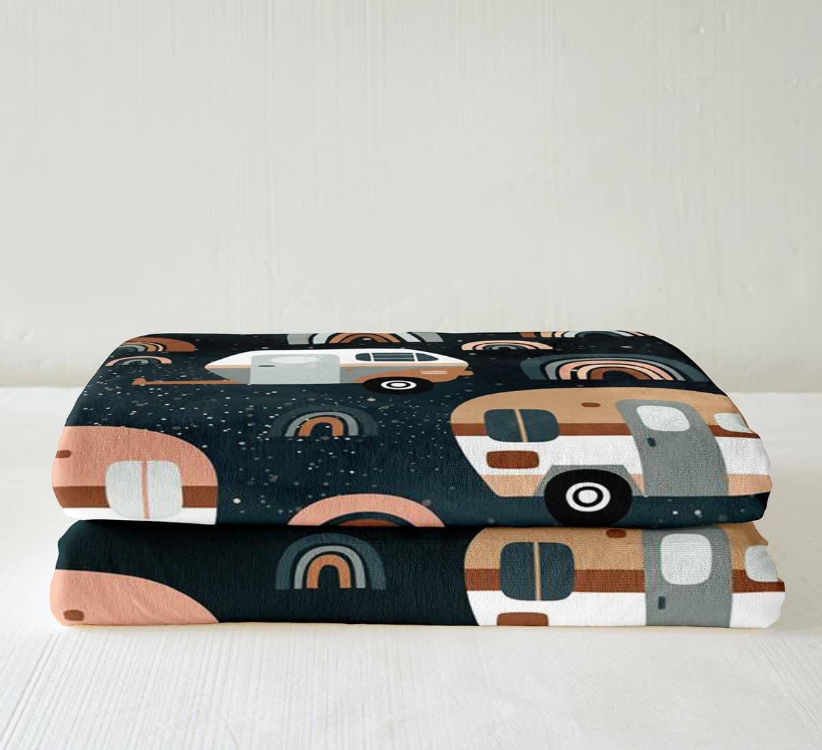 Coperta in pile arcobaleno per bambini, per campeggio, auto, camper, camper, ragazzi, rustica, in peluche, con glitter e glitter, per divano letto, 200 x 200 cm