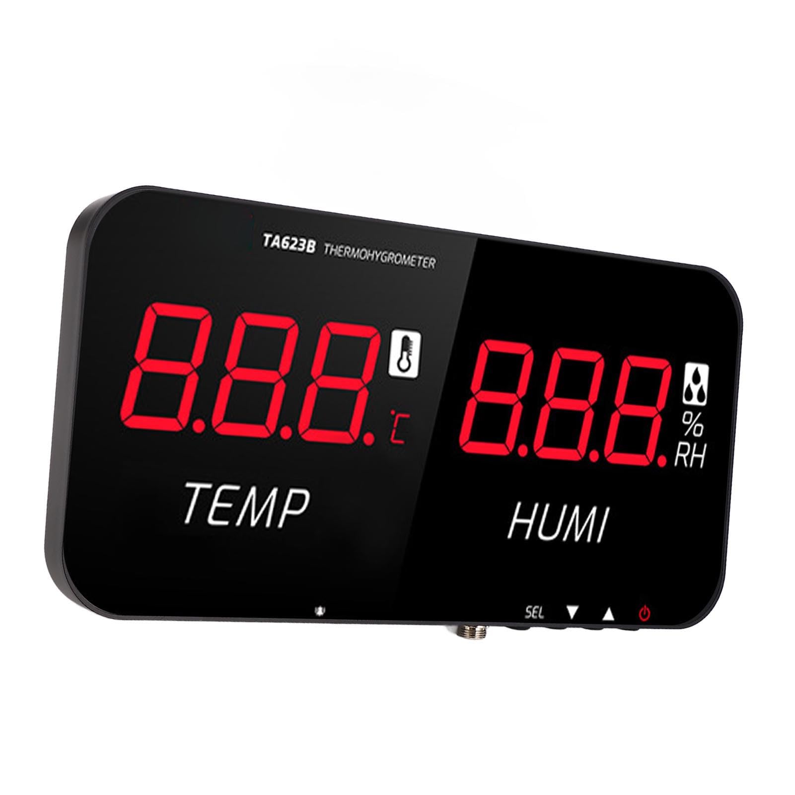 Industrielles Temperatur- und Luftfeuchtigkeitsmessgerät mit 13-Zoll-LED-Display – Präzises Gewächshaus-Hygrometer und Thermometer