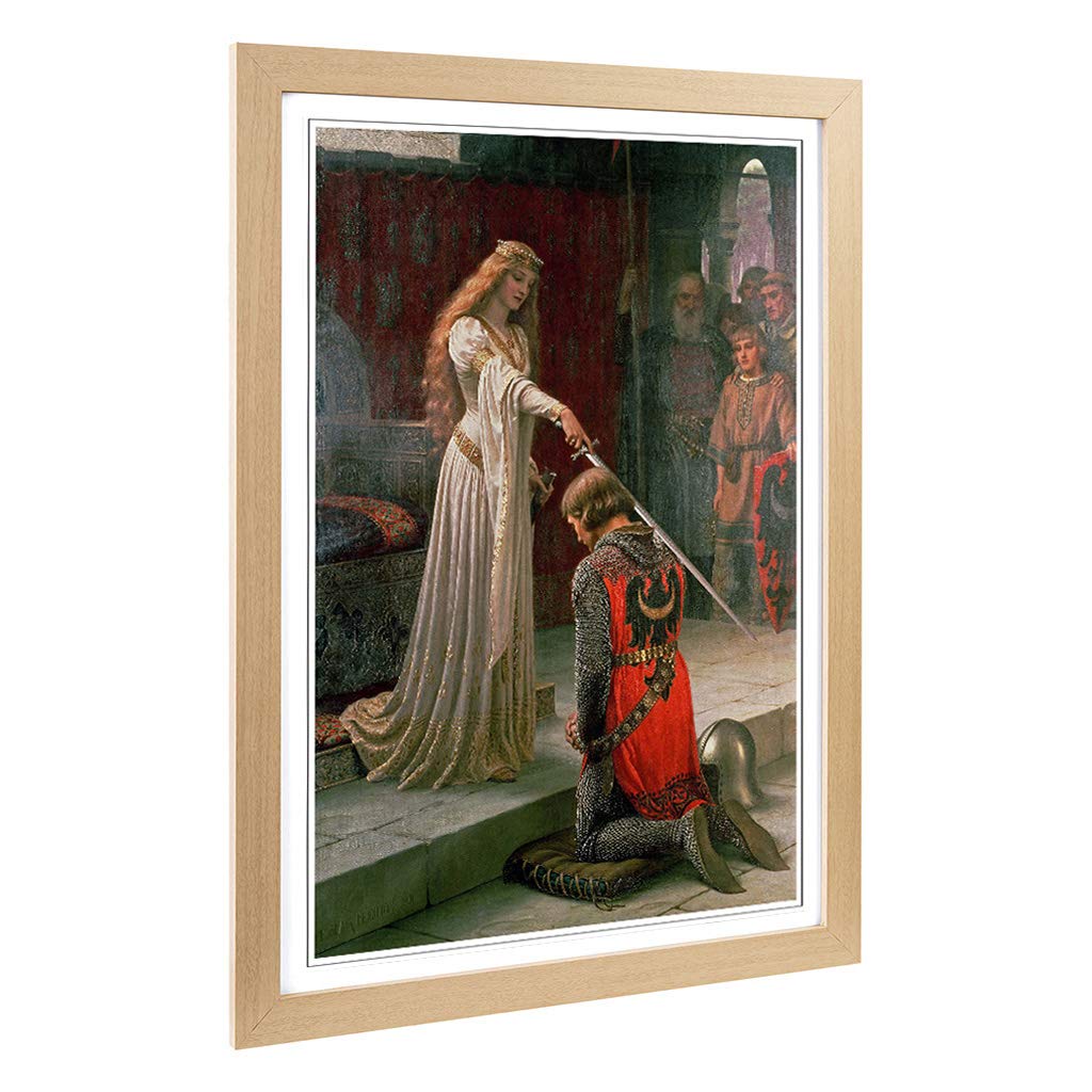 Big Box Art Framed Print of Edmund Leighton The Accolade Design | Wall Art Picture | Home Decor for Kitchen, Living, Dining Room, Bedroom, Hallway, Office, Oak, A2 / 24.5x18 Inch / 62x45cm