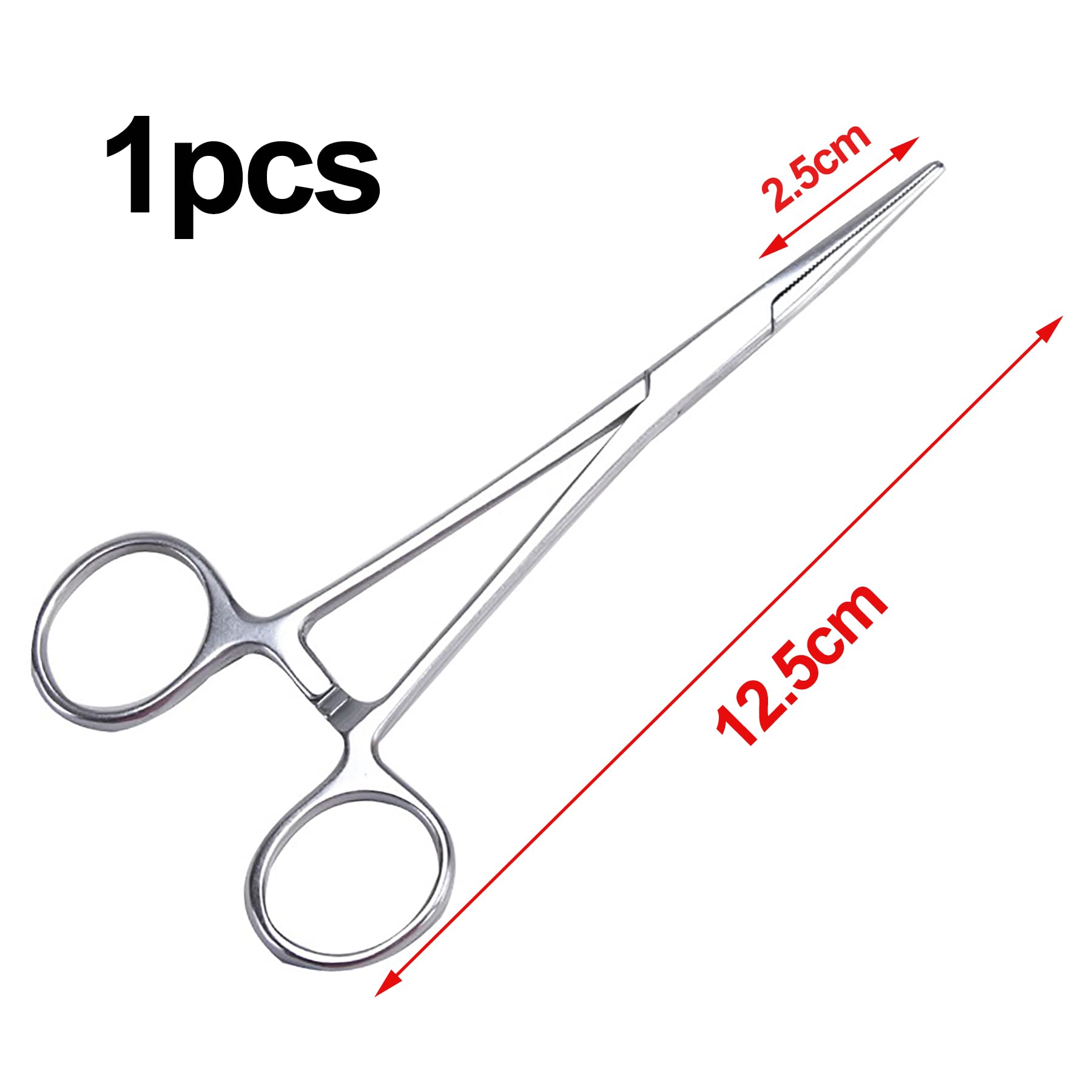 Gerade Pinzette Aus Edelstahl 12,5cm | Sägezahndesign Für Haustier-Pflege & Hobby