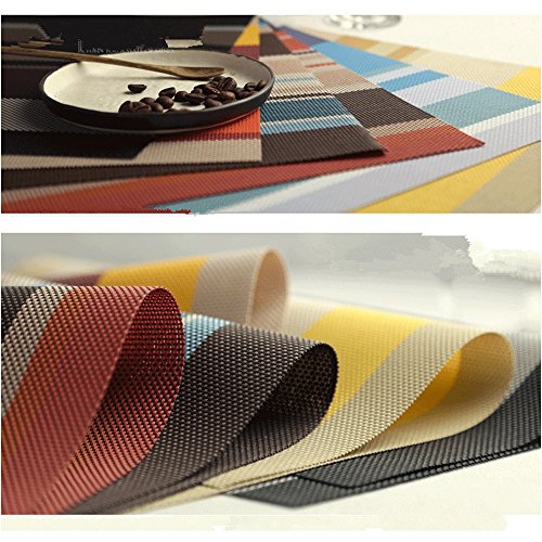 Sets de table PVC tissé Zupro tapis de table lavable et antidérapant - 5