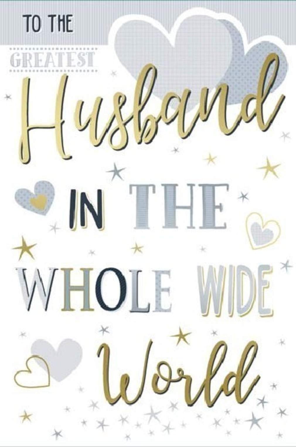 Happy Birthday Large Greeting Card to The Greatest Husband 15 x 23 cm in The Whole Wide World