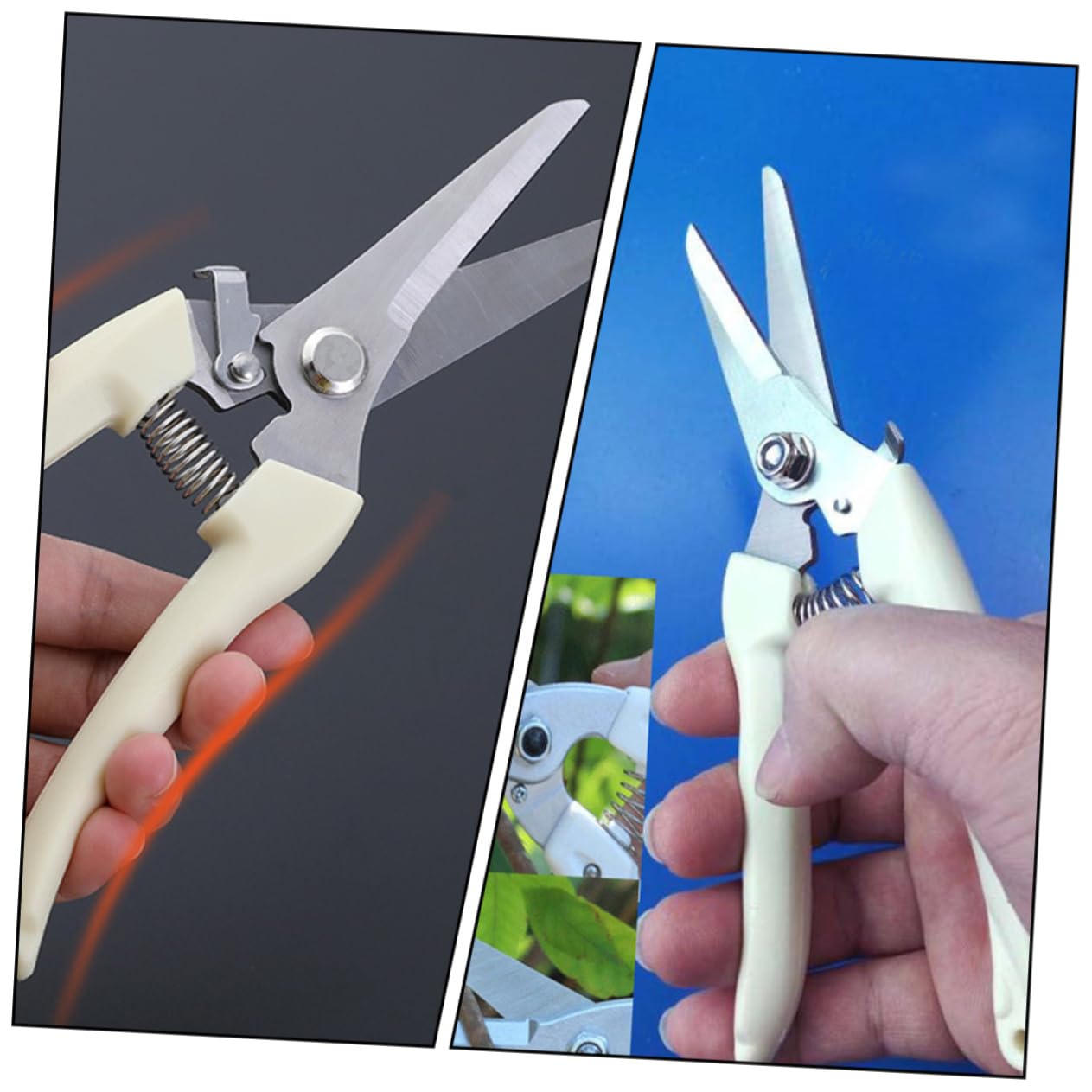 TOYANDONA 2 Sätze Gartenschere Buschschere Handschneider Pflanzenschneider Baumschere Handscheren Für Die Gartenarbeit Branchenschneider Beige Rostfreier Stahl 2 Stück * 2