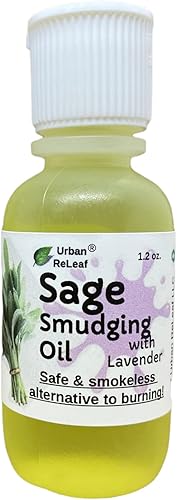 Miniatura 1 de Urban ReLeaf Aceite de salvia para manchas de 1.2 onzas con lavanda. Energía limpiadora, protección clara de la unción bendecida. Alternativa sin