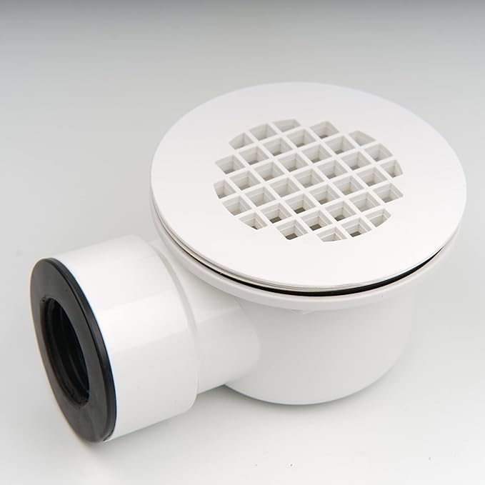 MUCOL Low Profile Shower Base Drain with Perforated Strainer, 2 '' Side