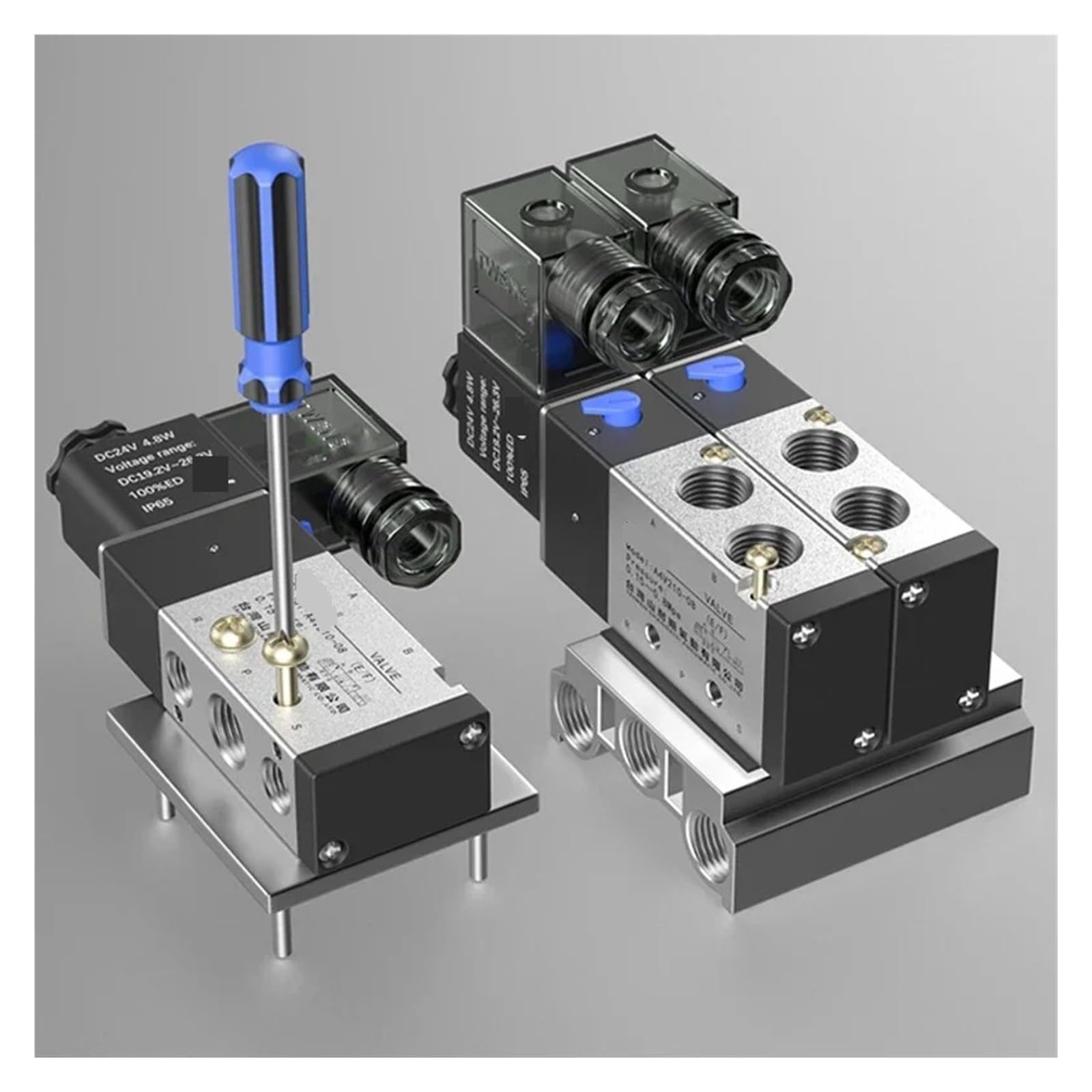 Válvula Solenoide 3V110-06 12V 1/8 "válvula de Control de Aire neumática de 3 vías válvula magnética eléctrica Cuerpo de Aluminio(Wire w 6mm Fitting,AC110V)
