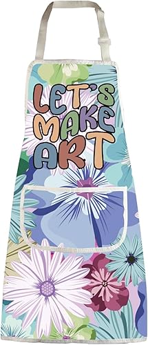 MBMSO Delantal de artista de pintura con bolsillos, regalos para pintores, amantes del arte, regalo para profesores de arte, estudiantes, pintor,