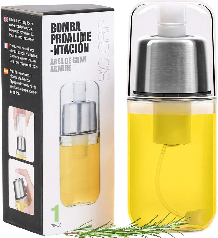 Olive Oil Syringe Kitchen Cooking Oil Mister Outdoor Bbq Salad Oil Spray Bottle Pump Stainless Steel Atomizer 200ml Amazon De Home Kitchen