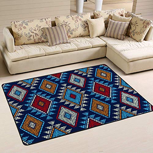 Grand tapis de sol salon lavable avec texture patchwork moderne - 6