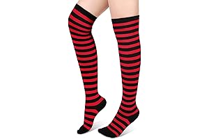 Cozy Knee-High Red Striped Socks: The Perfect Winter Accessory