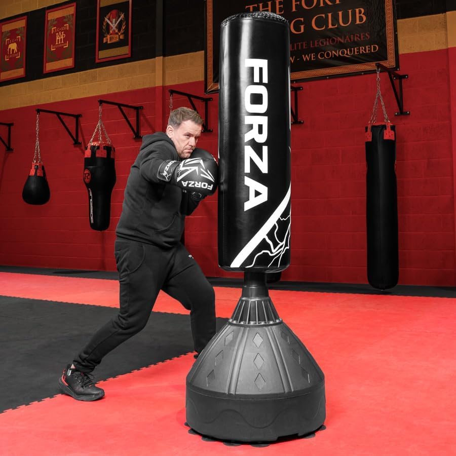 Forza Sac de Frappe Autoportant de 183 cm | Cuir Microfibre Durable et Résistant | Cibles de Frappe Numérotées pour la Boxe, Le Kick-Boxing et Le MMA