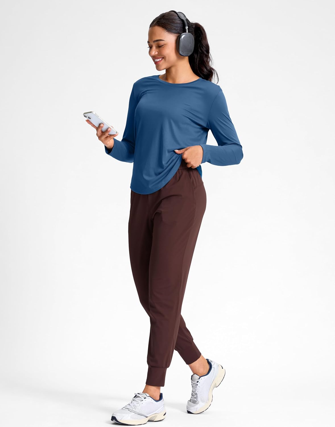 SANTINY Lightweight Long Sleeve Workout Tops for Women Breathable Yoga Gym Athletic Running Hiking Top UPF 50+ Sun Shirts - Image 7