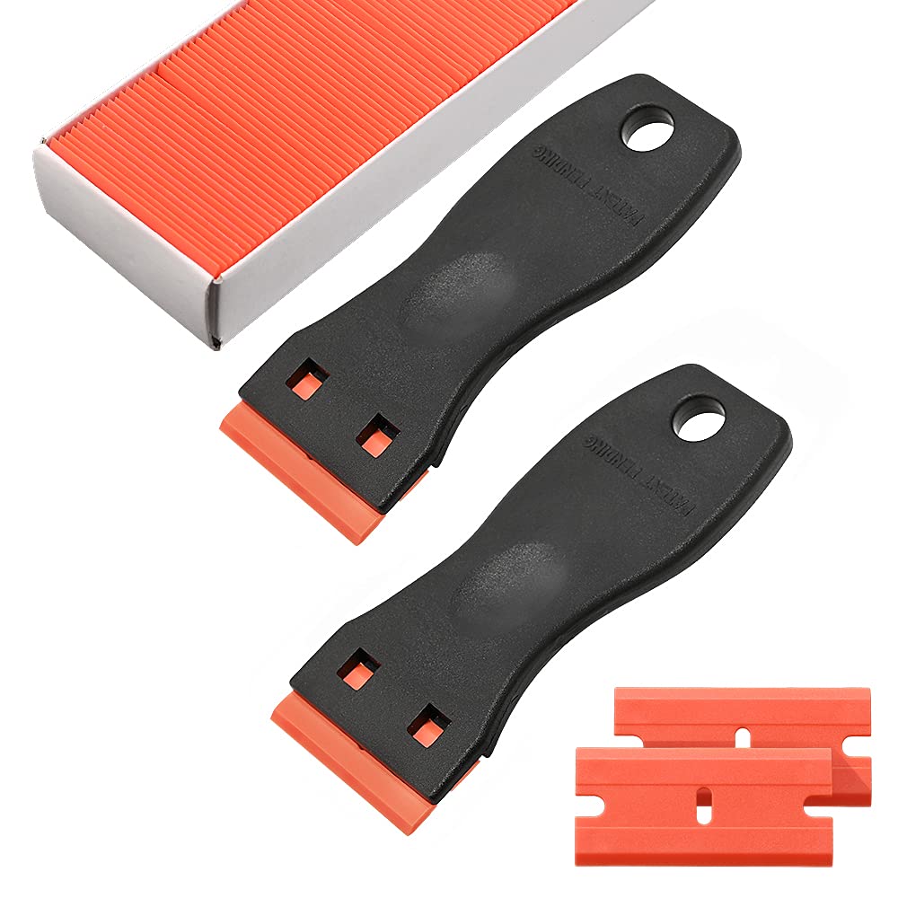NEWISHTOOL Sticker Removal Tool, Plastic Razor Blade Scraper for Cleaning — Amazon image 2