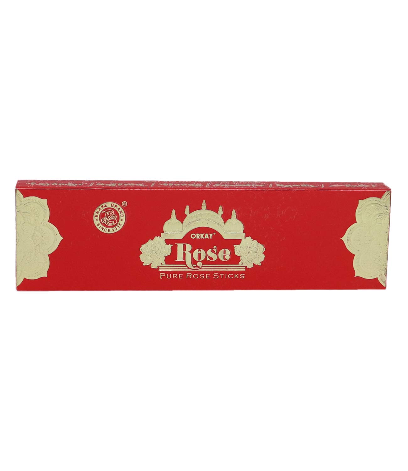SNAKE BRAND ORKAY Pure Rose 10 Incense/AGARBATHI Sticks X 06 Packets (Contains 60 Sticks)
