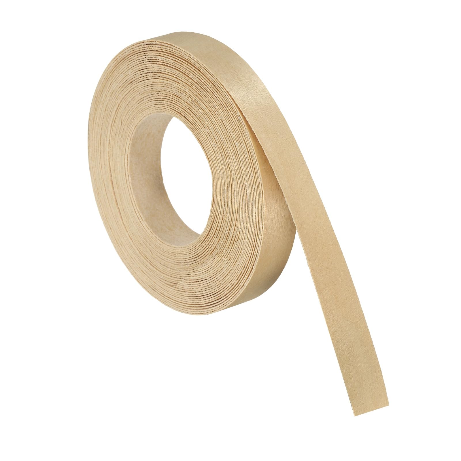 sourcing map 1.5cm x 8m Wood Veneer Edge Banding, Pre-Glued Flexible Birch Edging Strips, Iron on with Hot Melt Adhesive Wood Tape for Cabinet Repair and Furniture Restoration