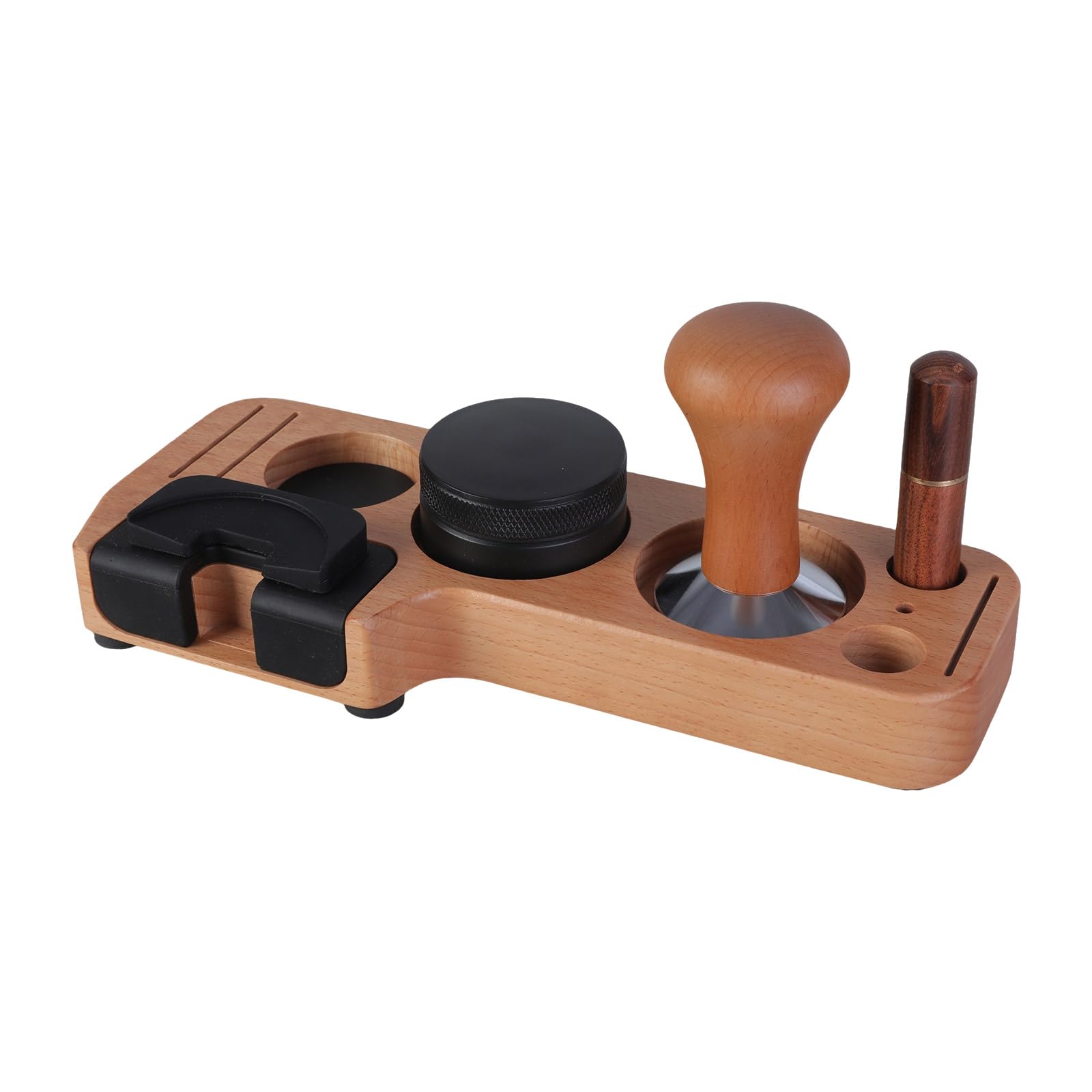 Buxuaaaa Portable Espresso Accessories Set Espresso Tamping Stand Set with Power Dispenser Press for Counters and Cafes Home Coffee