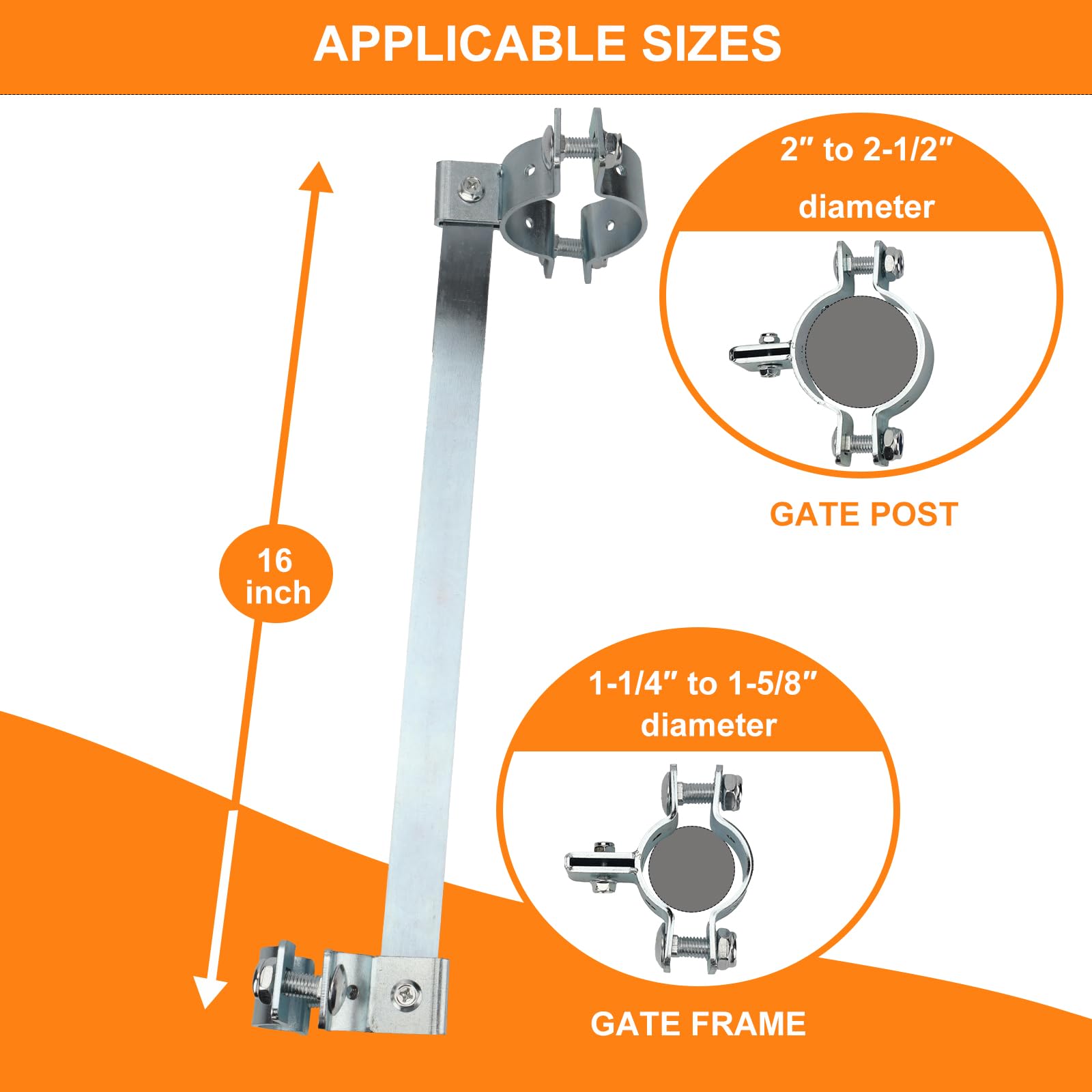 Upgraded Chain Link Gate Closer, Heavy Duty Spring Steel Rod with Adjustable Tension, Automatic Gate Closer for Pool, Dog and Backyard Gate — Amazon image 4