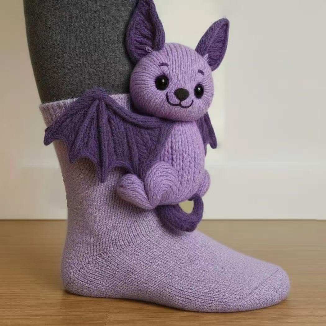 【公式 / 新香り発売】[TAKEY] 3Dニット動物柄ソックス、かわいいキャラクターデザインのふわふわあったか、クリスマスにぴったりの超ソフトな素材2個 ブーツ 楽ちん