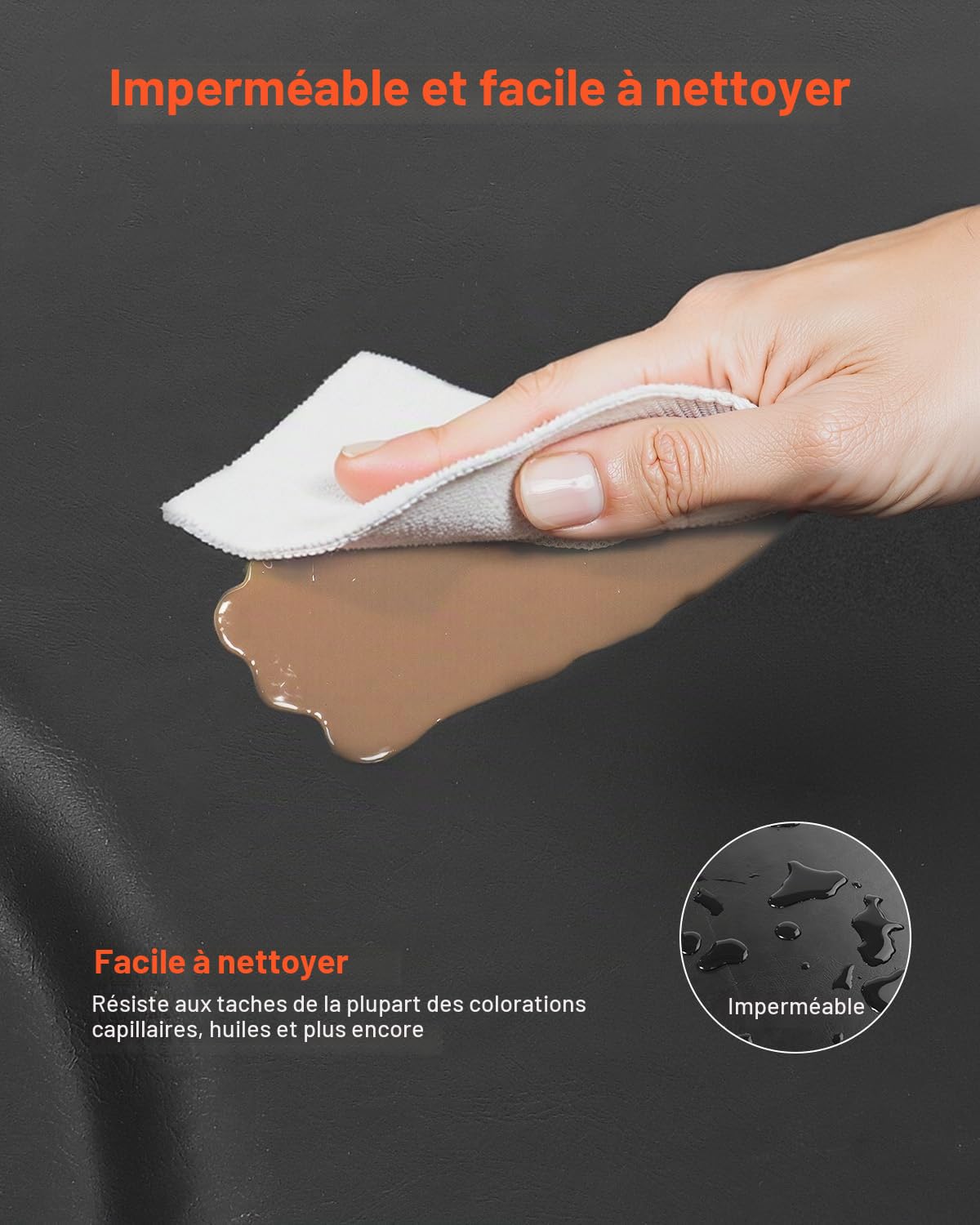 VEVOR Tapis de Chaise de Salon Coiffure, 1220x930x25 mm, Tapis de Sol Salon Coiffeur Anti-fatigue pour Base de Chaise Circulaire, avec Surface PVC, Facile à Nettoyer, Bords Biseautés Anti-trébuchement