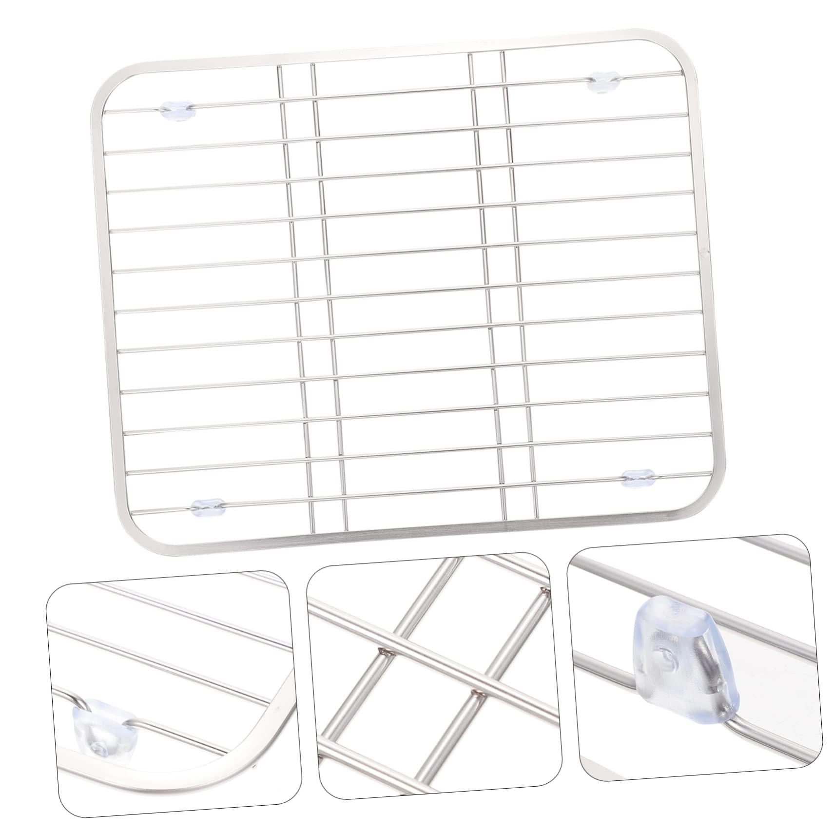Cabilock Rejilla para Secar Platos de Acero Inoxidable 304, Escurridor Resistente y Fácil de Limpiar para Cocina y Fregadero, Soporte Multiusos para Utensilios y Almacenamiento
