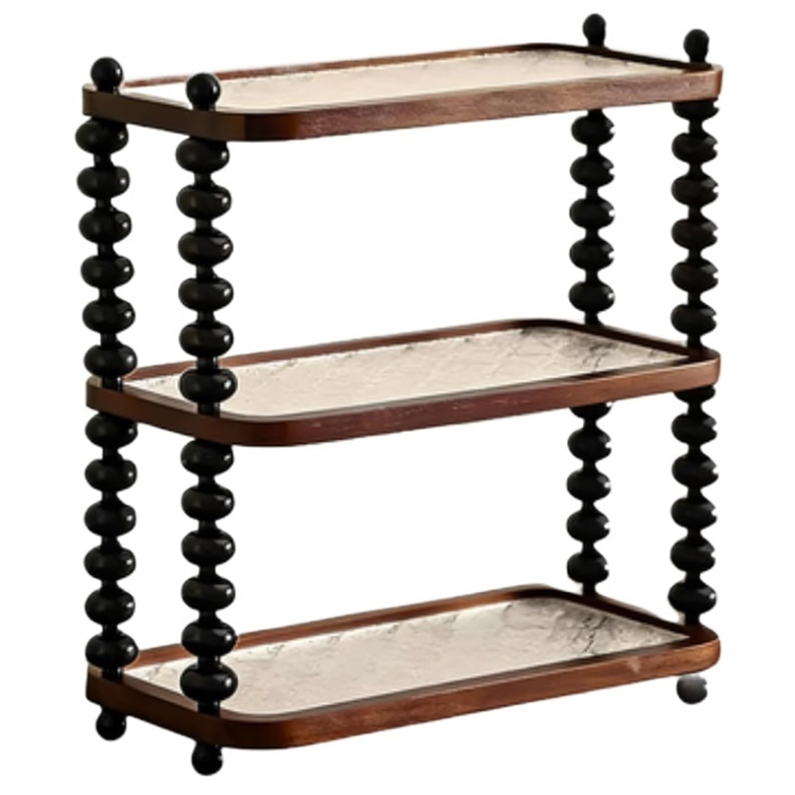 CYairong-22 Cup Display Shelf Mid Ancient Style Cup Holder Retro Household Desktop Solid Wood Storage Coffee Mug Display Rack(Large)