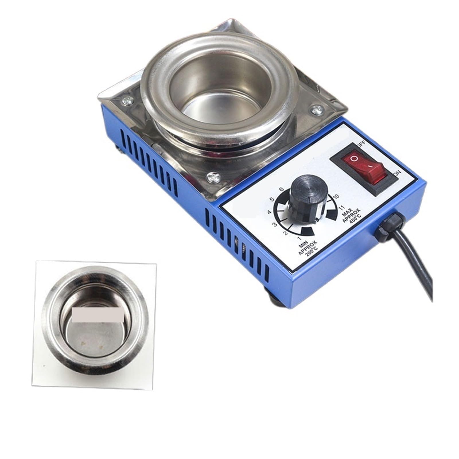 Bagno dissaldante for saldatura con vaso di saldatura da 150 W 50 mm ST-21C Bagno dissaldante con vaso di saldatura in acciaio inossidabile da 450 gradi max, saldatori elettrici(A machine)