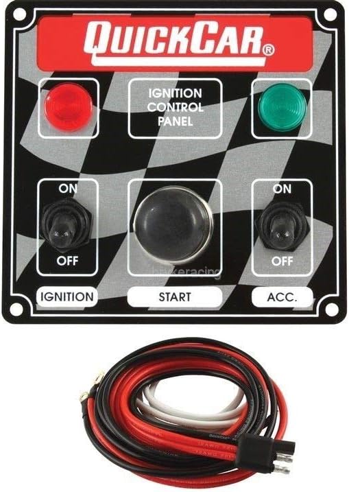 Ignition Switch Panel 1 Push Button 3 Toggles w/Lights Includes Wiring Harness