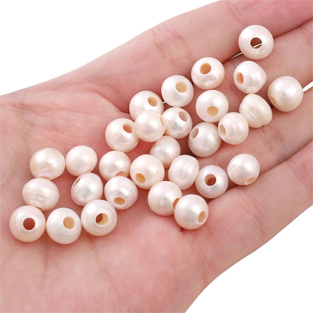 Lot De 4 Perles De Culture D'Eau Douce Naturelles - Diamètre 8/10mm - Pour Création Bijoux - Neuf