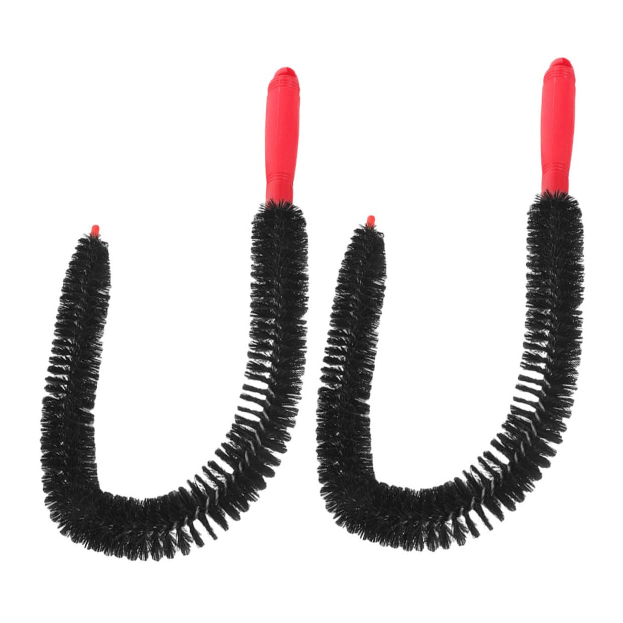 PRETYZOOM Cepillo De Limpieza Limpiador Plumeros para Limpieza Cepillos Extensibles Drenaje Cepillo Flexible Mango Largo Cepillo Nylon Negro 2 Piezas x 4