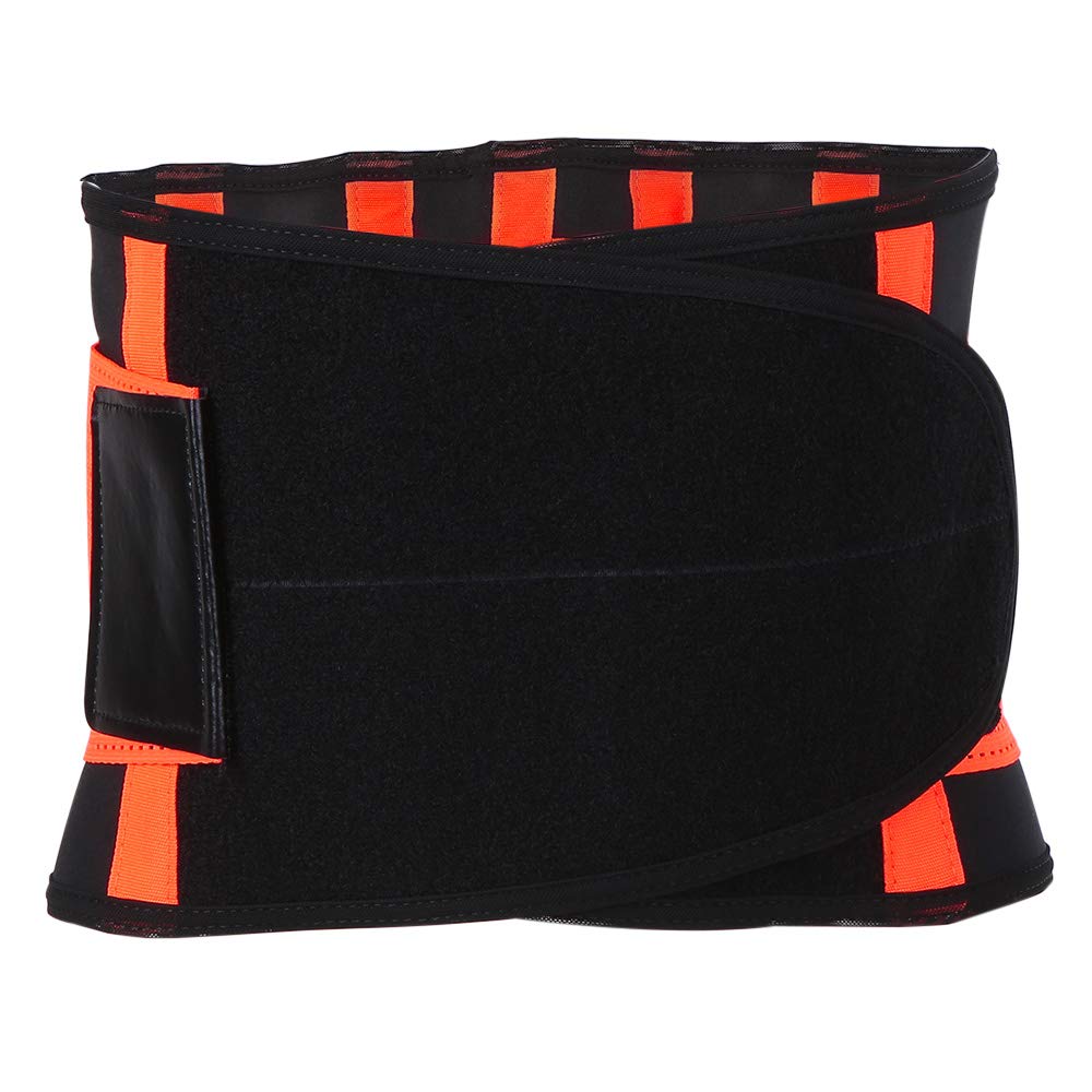 Decdeal Fitness Workout Waist Support Belt Adjustable Belly Abdomen Trimmer Sports Waist Brace Support Running Yoga Waist Compression Strap Orange-image-18