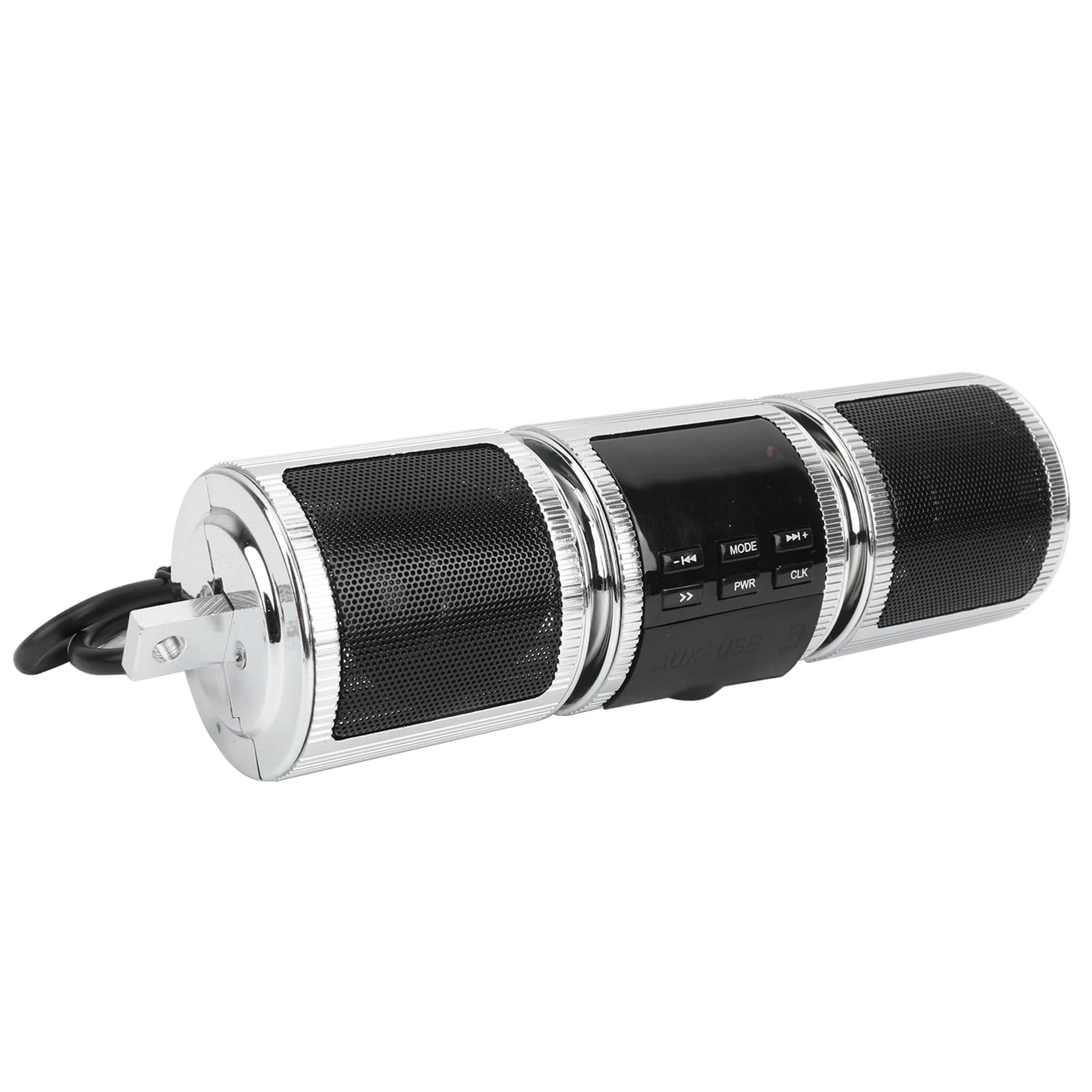 Dioche de Reproductor Manillar Motocicleta Altavoz Estéreo Reproductor de Manillar MP3 5W X 2 de Sonido (Silver)