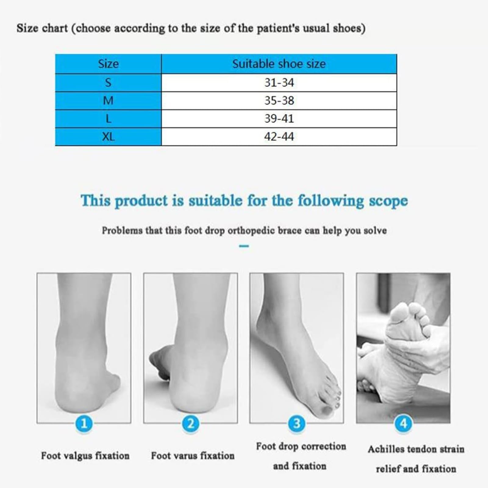 Soporte de pie caído para rehabilitación de lesiones nerviosas, correas ajustables, zapatos ortopédicos para hemiplejia y recuperación de accidentes cerebrovasculares