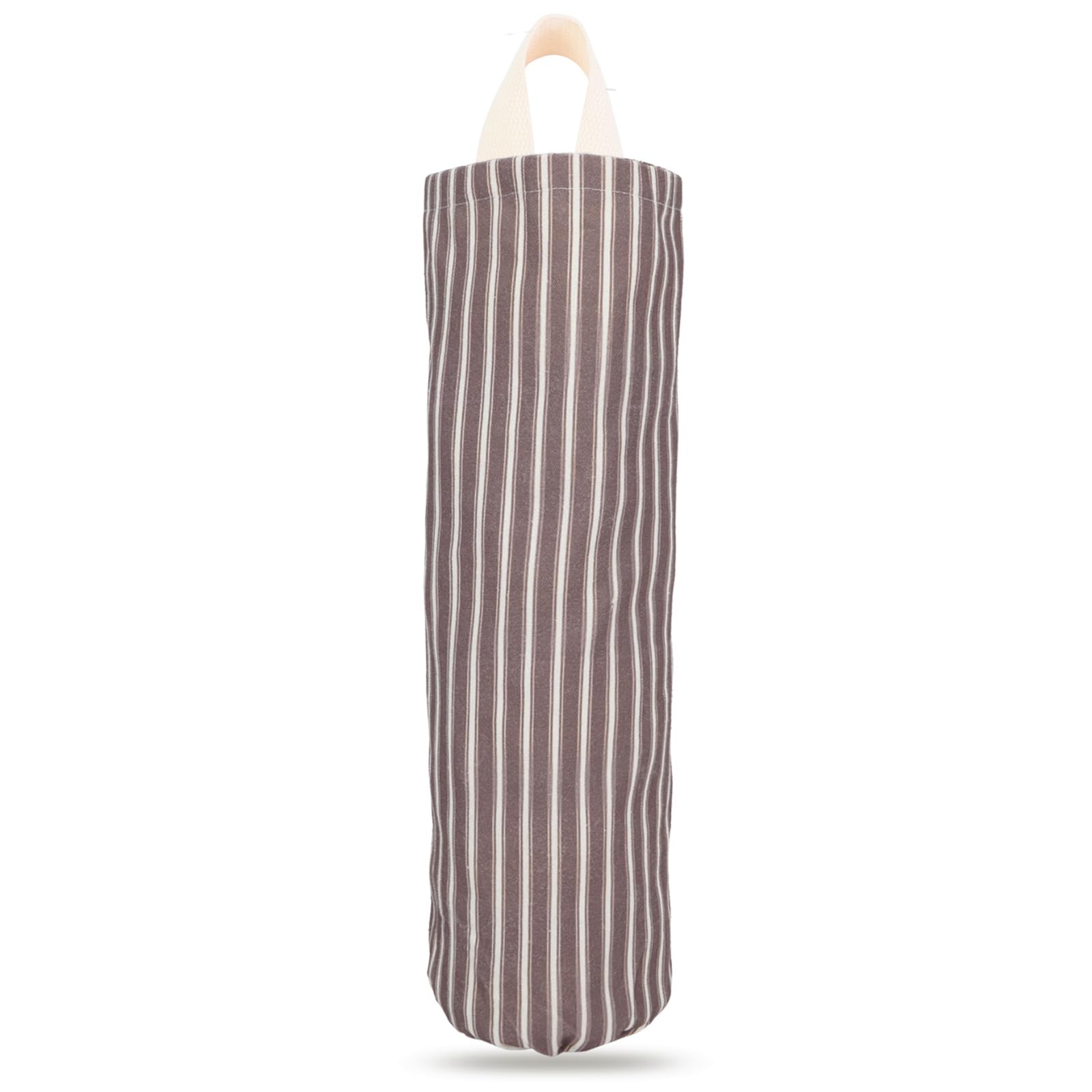 TOGETRUE Plastic Bag Holder, Wall Mount Grocery Bag Holder, Reusable Trash Bag Organizer for Home Kitchen Pantry Decor (Brown-White)