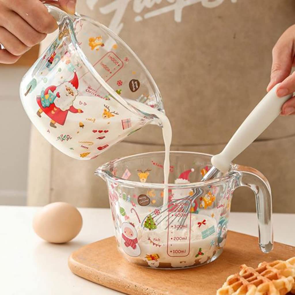 XMING 2 pezzi Misurino in vetro con strumenti da cucina resistenti alle alte temperature tazza for uso alimentare in borosilicato alto for sbattere il liquido 'uovo