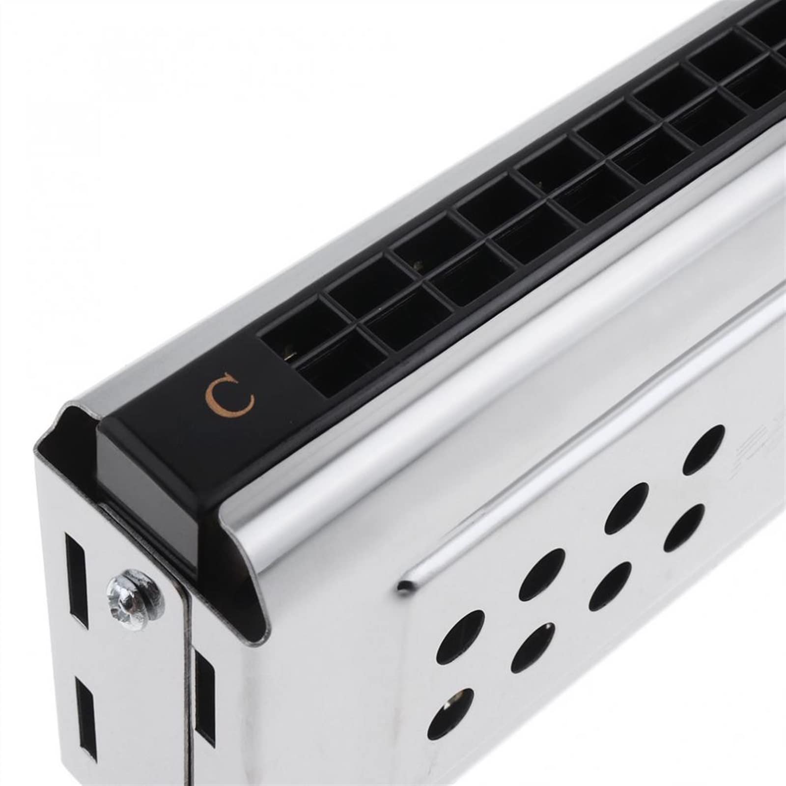 Armonica A Bocca Professionale Chiave Professionale A 24 Fori di C&G Armonica Tremolo A Doppia Faccia in Argento per Principianti Adulti E Bambini