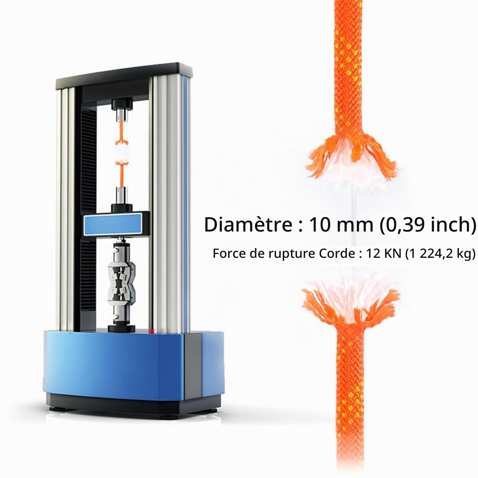 NewDoar 12KN Corde Flottante Marine 10mm Corde d'amarrage 10M/20M/30M Corde d'amarrage pour la Navigation, Le mouillage, Le Camping, la pêche et l'auvent de Tente avec 2 crochets-Orange/20M