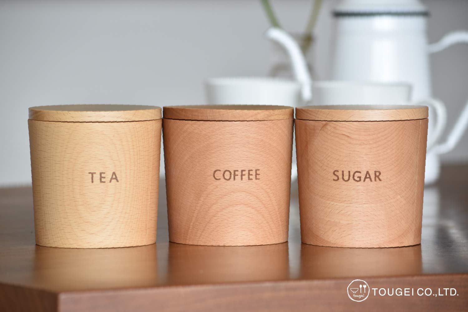 籐芸 TOUGEI 木製キャニスター 4個セット 不二貿易 木製キャニスター