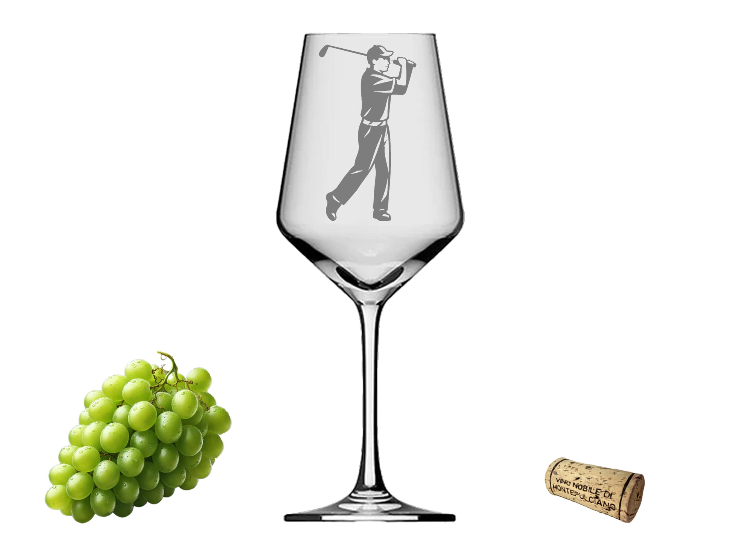 eXODA Weinglas mit Gravur Golfer Set mit Weinflaschenhalter Caddy für Golfliebhaber und Weinfreunde ideal für jede Gelegenheit mit zeitlosem Design und Pflegeleichtigkeit