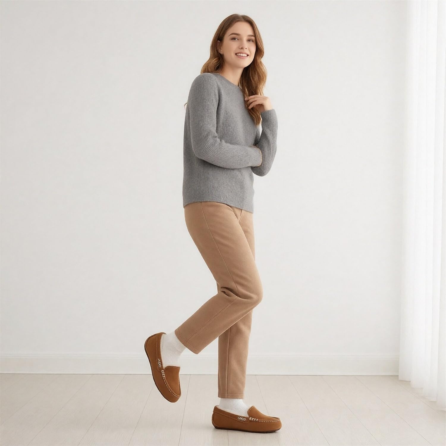 Fashion Suede Platform Slippers for Kids Casual Plush Warm Girl Comfortable Outdoor Indoor Moccasin Big Little Kids - Image 5