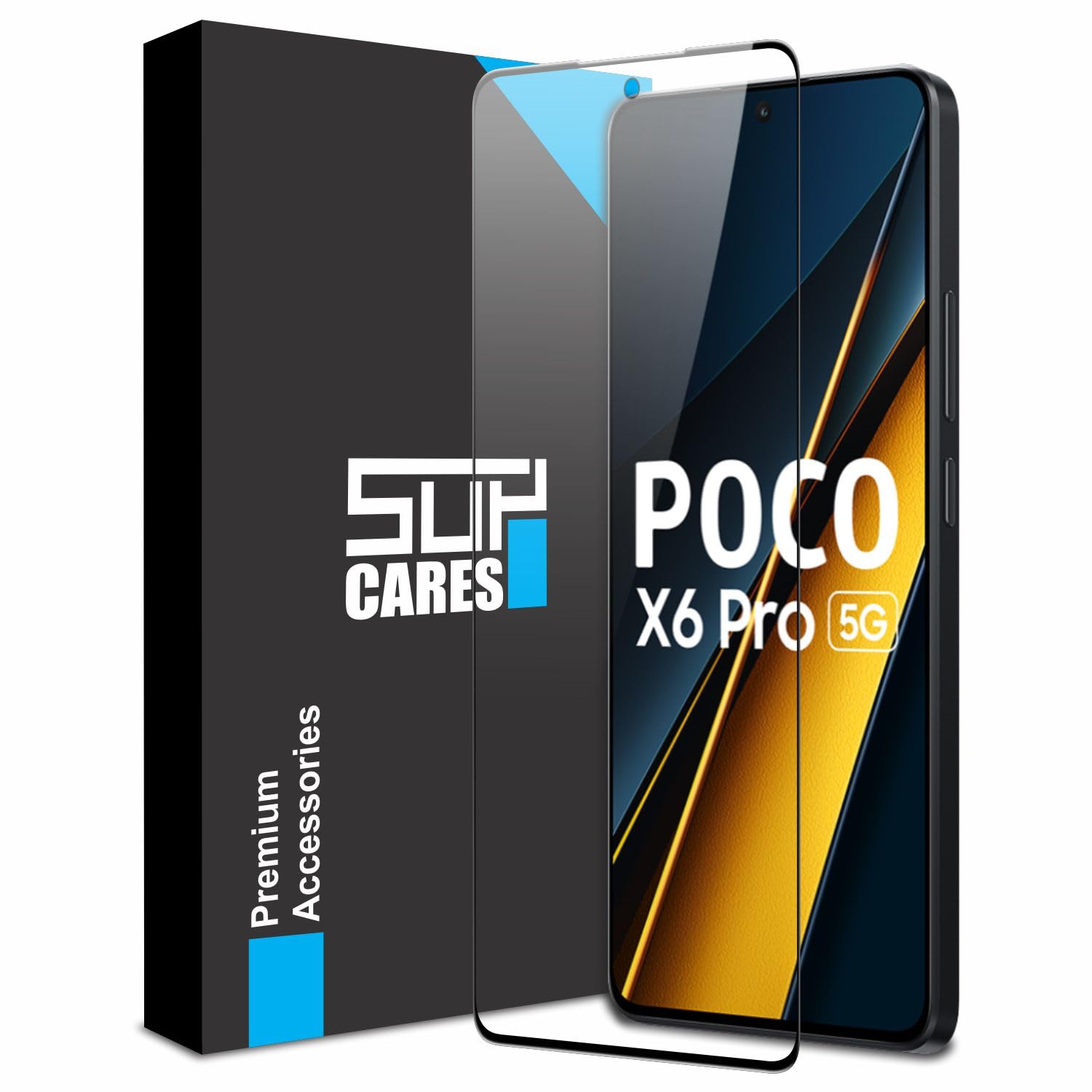 SupCares Edge to Edge Tempered Glass for Poco X6 5G And Poco X6 Pro 5G (6.67 Inch) With Easy Self Installation Kit | Black (B0CZ77DYYJ) Amazon Price History, Amazon Price Tracker