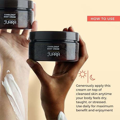 Miniatura 4 de JUARA - Crema corporal Candlenut  Loción hidratante  Hidratación para la piel seca  Crema para la piel manos y pies  Bálsamo calmante para el