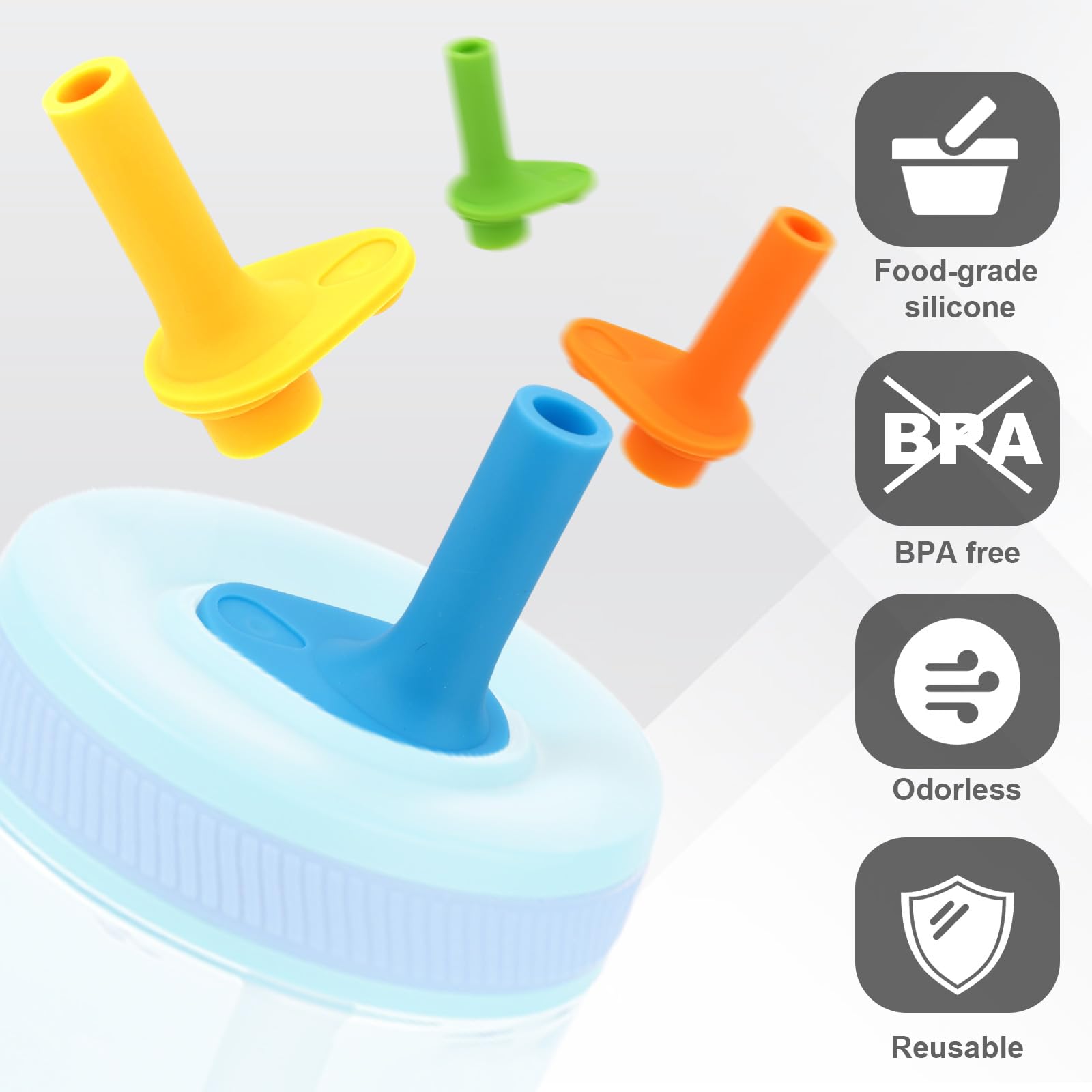 12 Pcs Replacement Bite Valves for Zak, Silicone Nozzle Replacement Parts BPA Free Reusable Straw Cup Lid Accessories Compatible with Zak Designs Kelso 15oz/16oz Water Tumbler Bottle - 5