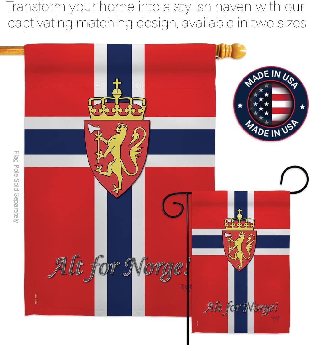 Breeze Decor G158092 Norway Flags of The World Nationality Impressions Decorative Vertical Garden Flag 13" x 18.5" Printed in USA Multi-Color
